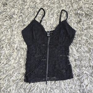 Windsor Camisole Womens Small Black Lace Sheer Lingerie Spaghetti Strap Top